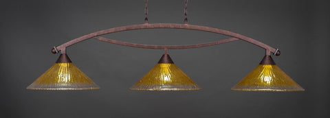 Bow 3 Light Bar Shown In Bronze Finish With 16" Gold Champagne Crystal Glass (873-BRZ-777) - lights