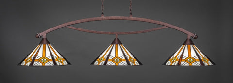 Bow 3 Light Bar In Bronze Finish With 16" Hampton Tiffany Glass (873-BRZ-961) - lights