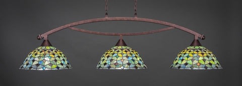 Bow 3 Light Bar In Bronze Finish With 16" Crescent Tiffany Glass - lights