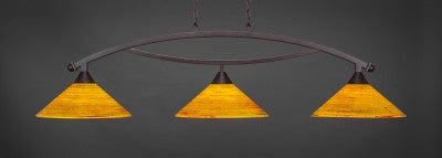 Bow 3 Light Bar In Dark Granite Finish With 16" Firré Saturn Glass (873-DG-414) - lights