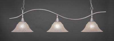 Swoop 3 Light Bar In Brushed Nickel Finish With 14" Amber Marble Glass (893-BN-53313) - lights