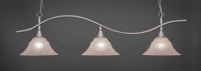 Swoop 3 Light Bar In Brushed Nickel Finish With 14" Italian Marble Glass (893-BN-53318) - lights
