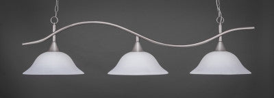 Swoop 3 Light Bar In Brushed Nickel Finish With 16" White Linen Glass (893-BN-612) - lights