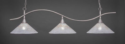 Swoop 3 Light Bar In Brushed Nickel Finish With 16" Gold Ice Glass (893-BN-714) - lights