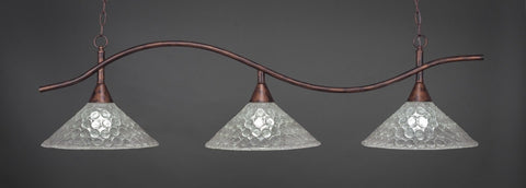 Swoop 3 Light Bar In Bronze Finish With 16" Italian Bubble Glass - lights