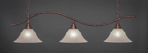 Swoop 3 Light Bar In Bronze Finish With 14" Amber Marble Glass - lights