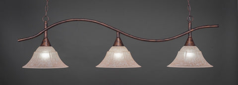 Swoop 3 Light Bar In Bronze Finish With 14" Italian Marble Glass - lights