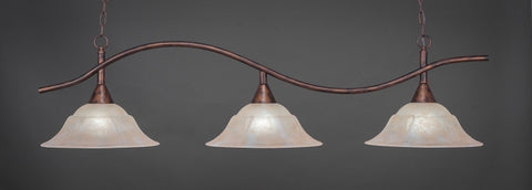 Swoop 3 Light Bar In Bronze Finish With 16" Amber Marble Glass - lights