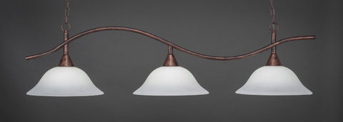Swoop 3 Light Bar In Bronze Finish With 16" White Linen Glass - lights