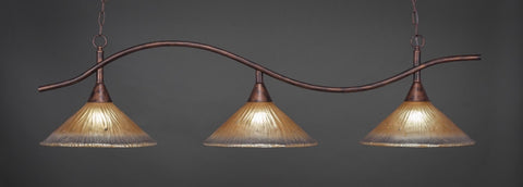 Swoop 3 Light Bar In Bronze Finish With 16" Amber Crystal Glass - lights