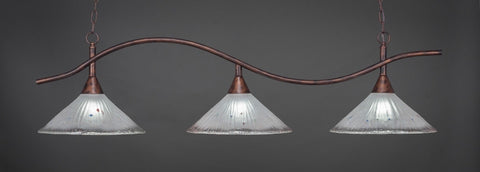 Swoop 3 Light Bar In Bronze Finish With 16" Frosted Crystal Glass - lights