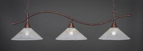 Swoop 3 Light Bar In Bronze Finish With 16" Gold Ice Glass - lights