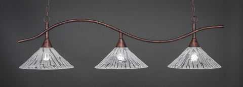 Swoop 3 Light Bar In Bronze Finish With 16" Italian Ice Glass - lights