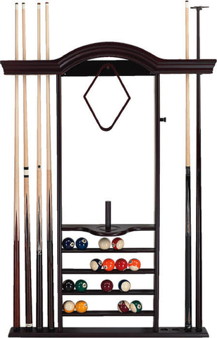 7 Cue Wall Rack with Bridge & Short Cue Clip