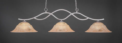  Revo 3 Light Bar In Aged Silver Finish With 16" Italian Marble Glass - lights