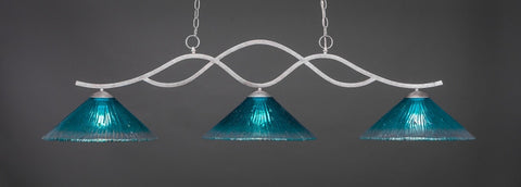  Revo 3 Light Bar In Aged Silver Finish With 16" Teal Crystal Glass (343-AS-715) - lights