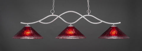  Revo 3 Light Bar In Aged Silver Finish With 16" Raspberry Crystal Glass - lights