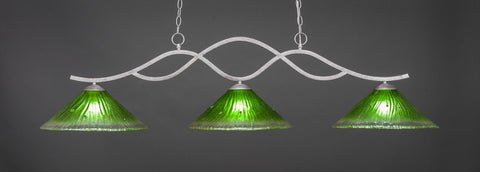  Revo 3 Light Bar In Aged Silver Finish With 16" Kiwi Green Crystal Glass - lights
