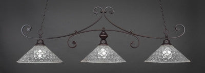 Curl 3 Light Bar In Dark Granite Finish With 16" Italian Bubble Glass (353-DG-411) - lights