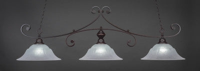  Curl 3 Light Bar In Dark Granite Finish With 16" White Marble Glass (353-DG-53615) - lights