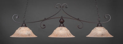  Curl 3 Light Bar In Dark Granite Finish With 16" Italian Marble Glass (353-DG-53618) - lights