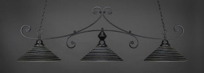  Curl 3 Light Bar In Matte Black Finish With 16" Charcoal Spiral Glass (353-MB-412) - lights