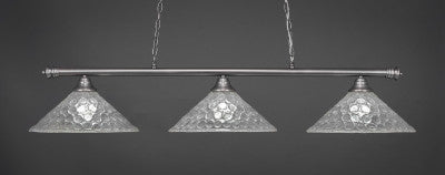  Oxford 3 Light Bar In Brushed Nickel Finish With 16" Italian Bubble Glass (373-BN-411) - lights