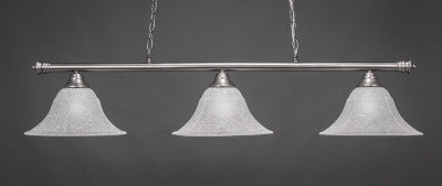  Oxford 3 Light Bar Shown In Brushed Nickel Finish With 14" White Marble Glass (373-BRZ-53315) - lights