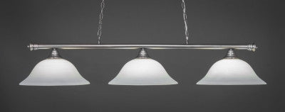  Oxford 3 Light Bar In Brushed Nickel Finish With 16" White Linen Glass (373-BN-612) - lights