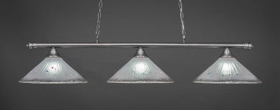  Oxford 3 Light Bar Shown In Brushed Nickel Finish With 16" Frosted Crystal Glass - lights