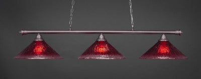  Oxford 3 Light Bar In Brushed Nickel Finish With 16" Raspberry Crystal Glass (373-BN-716) - lights