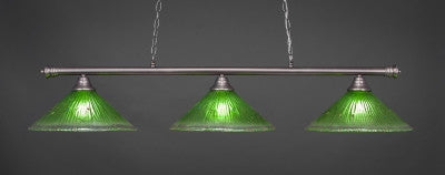  Oxford 3 Light Bar In Brushed Nickel Finish With 16" Kiwi Green Crystal Glass (373-BN-717) - lights