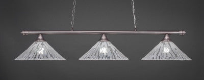  Oxford 3 Light Bar In Brushed Nickel Finish With 16" Italian Ice Glass (373-BN-719) - lights