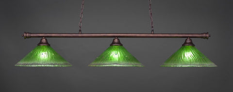  Oxford 3 Light Bar In Bronze Finish With 16" Kiwi Green Crystal Glass (373-BRZ-717) - lights