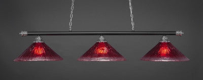  Oxford 3 Light Bar In Matte Black Finish With 16" Raspberry Crystal Glass (373-CHMB-716) - lights