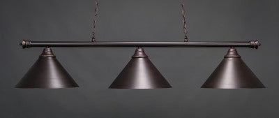  Oxford 3 Light Bar In Dark Granite Finish With 14" Bronze Cone Metal Shade (373-DG-420) - lights