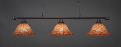  Oxford 3 Light Bar In Dark Granite Finish With 14" Tiger Glass (373-DG-58319) - lights