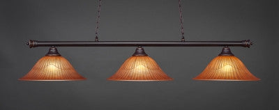  Oxford 3 Light Bar In Dark Granite Finish With 16" Tiger Glass (373-DG-58619) - lights