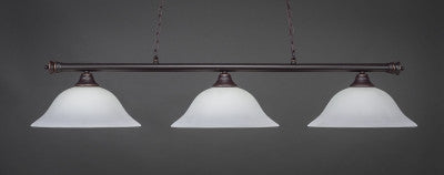  Oxford 3 Light Bar In Dark Granite Finish With 16" White Linen Glass (373-DG-612) - lights