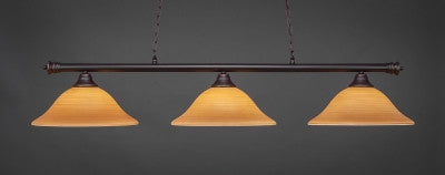  Oxford 3 Light Bar In Dark Granite Finish With 16" Cayenne Linen Glass (373-DG-622) - lights
