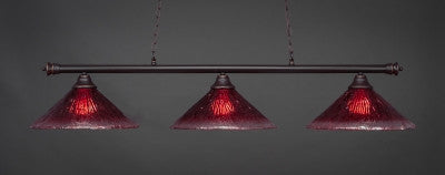  Oxford 3 Light Bar In Dark Granite Finish With 16" Raspberry Crystal Glass (373-DG-716) - lights