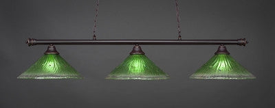  Oxford 3 Light Bar In Dark Granite Finish With 16" Kiwi Green Crystal Glass (373-DG-717) - lights