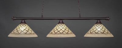  Oxford 3 Light Bar In Dark Granite Finish With 16" Chocolate Icing Glass (373-DG-718) - lights