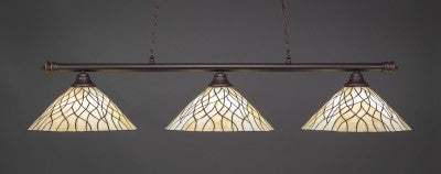  Oxford 3 Light Bar In Dark Granite Finish With 16" Sandhill Tiffany Glass (373-DG-911) - lights