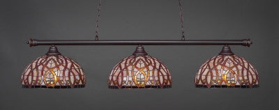  Oxford 3 Light Bar In Dark Granite Finish With 15" Persian Nites Tiffany Glass (373-DG-991) - lights