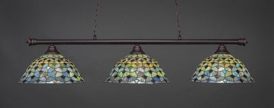  Oxford 3 Light Bar In Dark Granite Finish With 16" Crescent Tiffany Glass (373-DG-996) - lights
