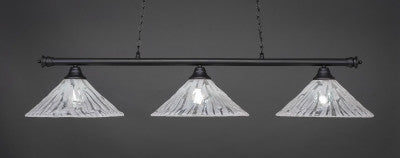  Oxford 3 Light Bar In Matte Black Finish With 16" Italian Ice Glass (373-MB-719) - lights