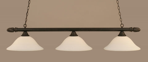  Round 3 Light Bar In Dark Granite Finish With 16" White Linen Glass (383-DG-612) - lights
