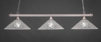  Square 3 Light Bar In Brushed Nickel Finish With 16" Italian Bubble Glass (803-BN-411) - lights