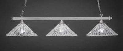  Square 3 Light Bar In Brushed Nickel Finish With 16" Italian Ice Glass (803-BN-719) - lights